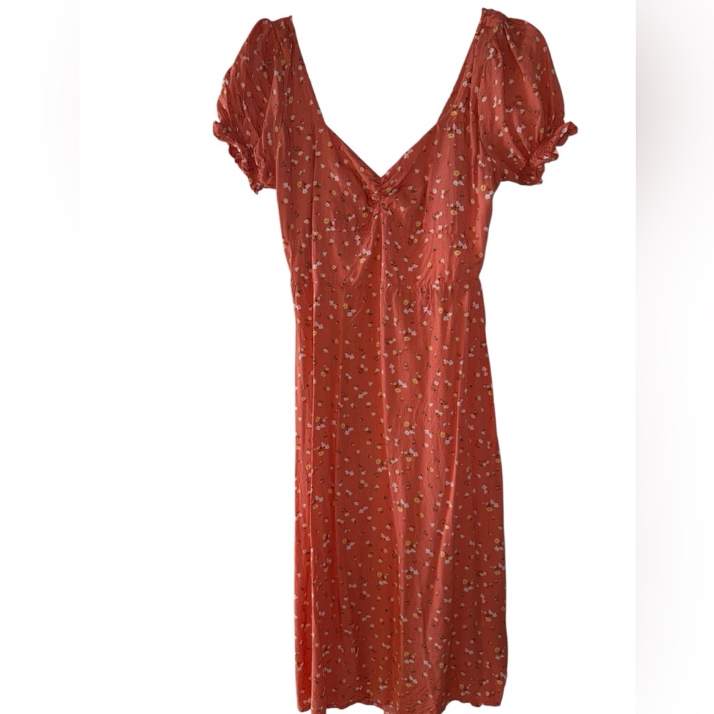 Billabong Red and Orange Ruffled Midi Sundress